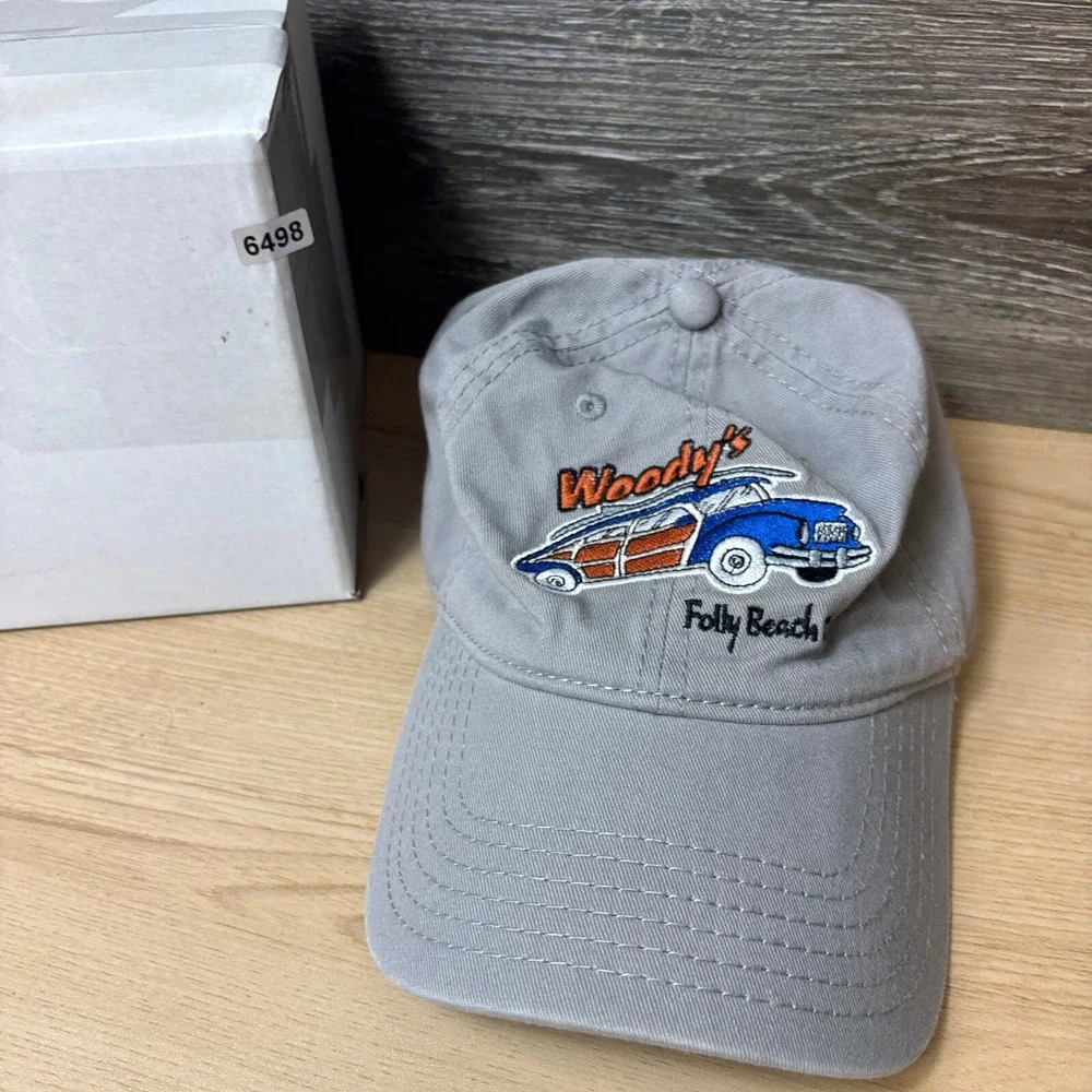 Woodys‎ Pizza Hat Cap Strap Back Gray South Carolina Adjustable